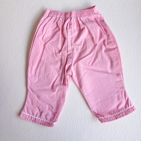 Vintage 2 Piece Top & Bottom Outfit Pink Dutch Girl Baby 12 Months - Picture 6 of 7